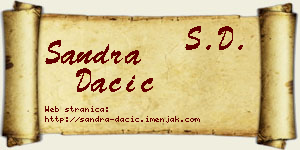 Sandra Dačić vizit kartica